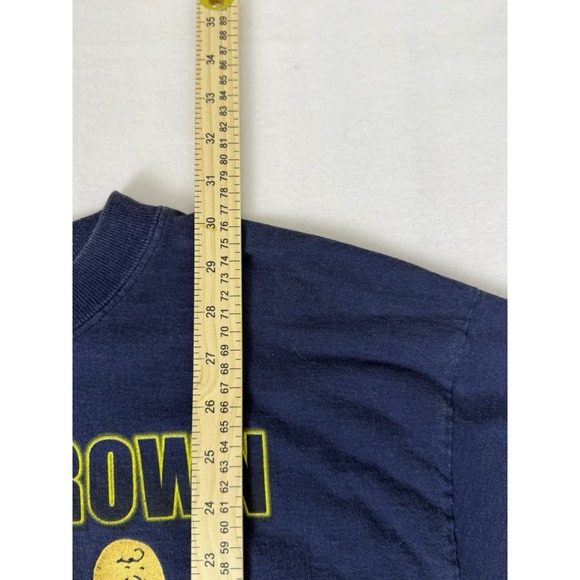 Vintage Peanuts Charlie Brown Mens XL Basicss Gold label Navy Blue T Shirt Tee - Picture 5 of 6